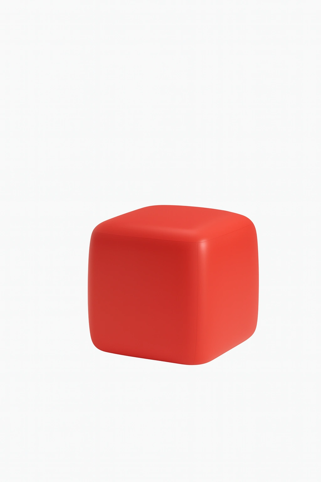 Pouf cubico imbottito dal design moderno colore rosso-woodhomecraft